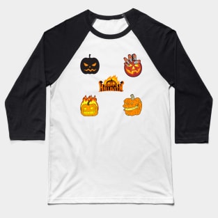 Scary Pumpkins Stickers pack Baseball T-Shirt